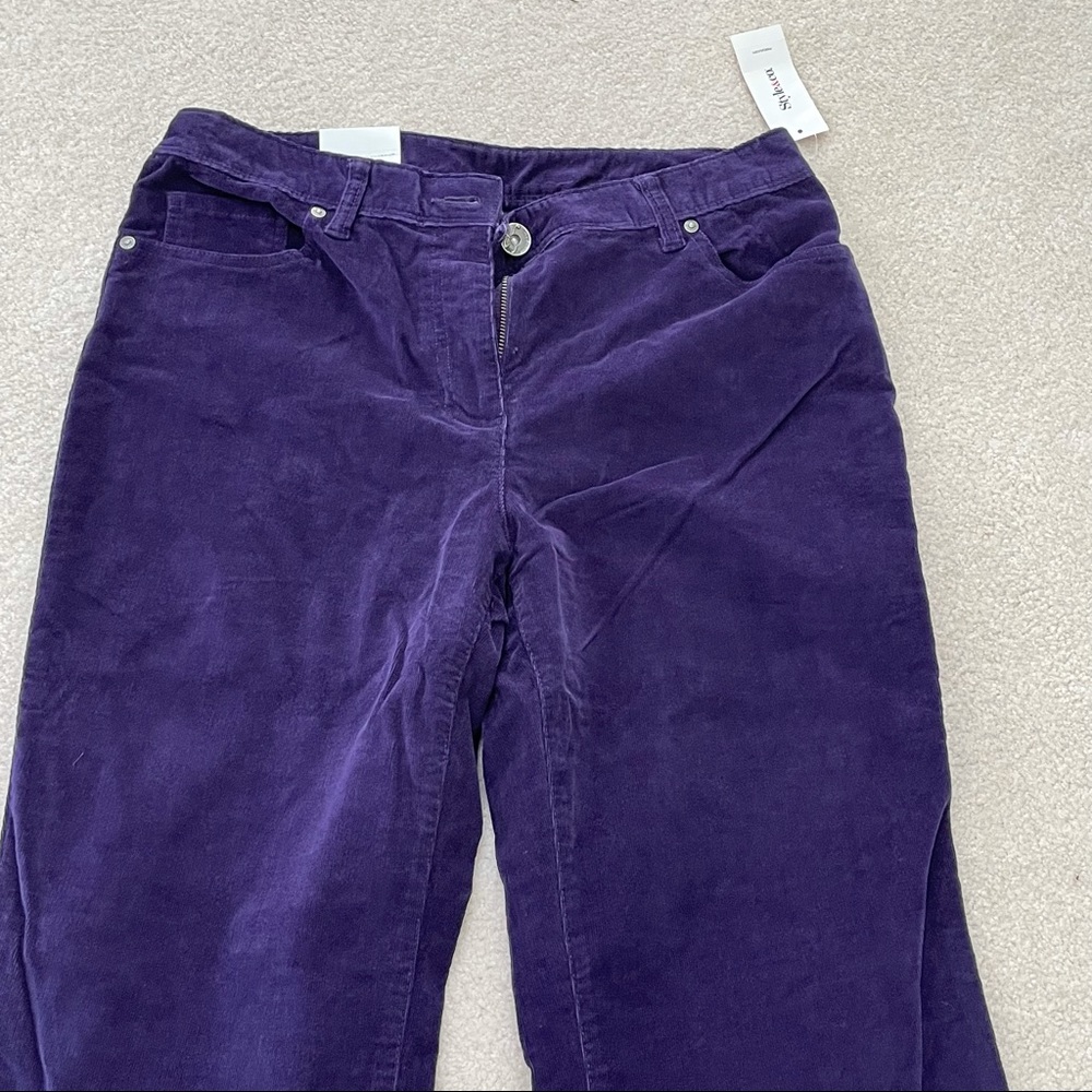 Style & Co. Relaxed Fit Stretch Corduroy Jeans - Purple - 10 NWT